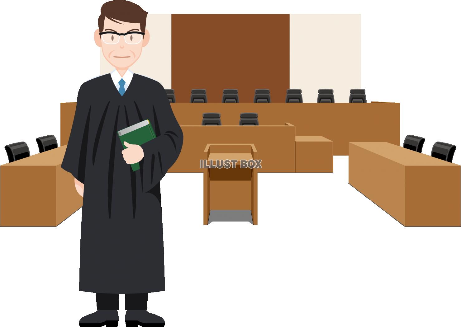法服を着た裁判官と法廷