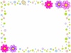 コスモスの花模様フレームシンプル飾り枠背景イラスト