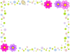 コスモスの花模様フレームシンプル飾り枠背景イラスト透過png