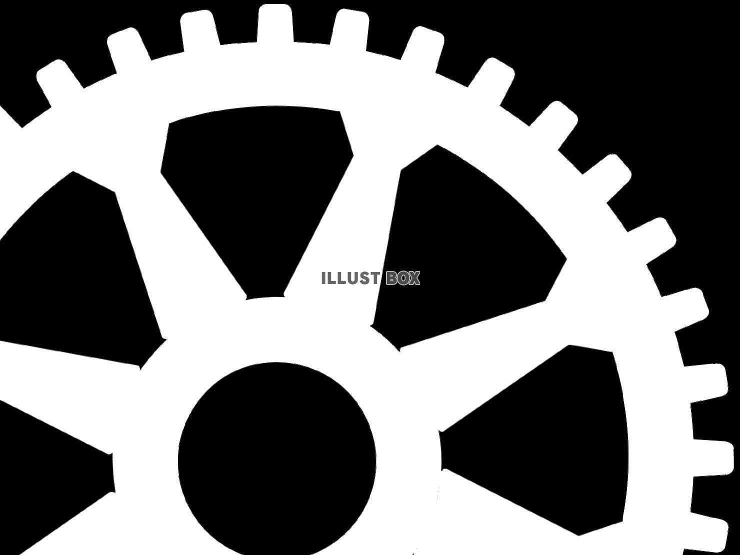 大きい歯車のシルエット壁紙シンプル背景素材イラスト透過png