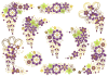 紫のかんざし風の文様花の素材集