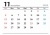2023年（令和5年）11月　カレンダー