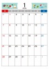 1月カレンダー　2024年　令和6年　A4縦