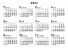 2024年★年間カレンダー★シンプルデザイン★A3★ヨコ