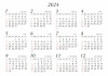 2024年★年間カレンダー★シンプルデザイン★A3★ヨコ
