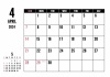 2024年4月 シンプルカレンダー（A4 ）ヨコ