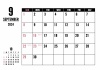 2024年9月 シンプルカレンダー（A4 ）ヨコ
