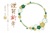 2024辰年桜のフォトフレーム年賀状横03/PNG