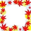 紅葉の葉っぱフレームシンプル飾り枠素材イラスト
