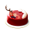 クリスマス仕様の赤いミラーケーキ