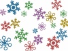 カラフルな雪の結晶の壁紙シンプル背景イラスト