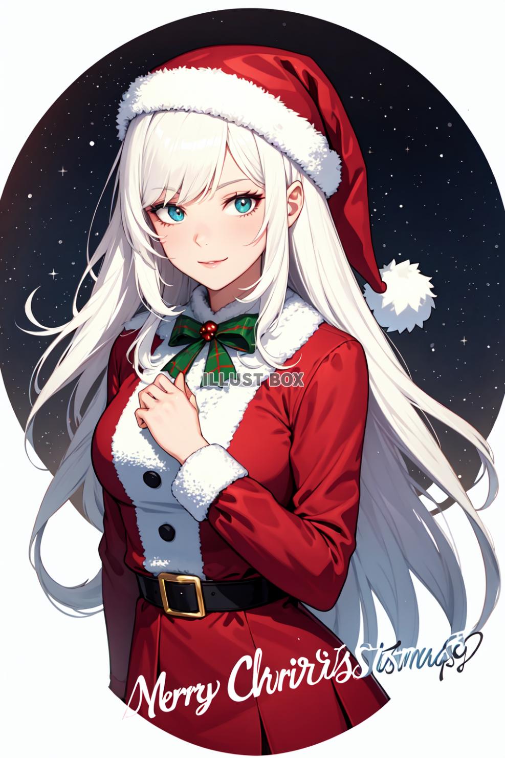 クリスマスカード　CHRISTMAS CARD　女性サンタク...