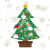 クリスマスツリーと雪の結晶　透過png