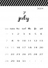 2024年7月　モノトーンおしゃれカレンダー