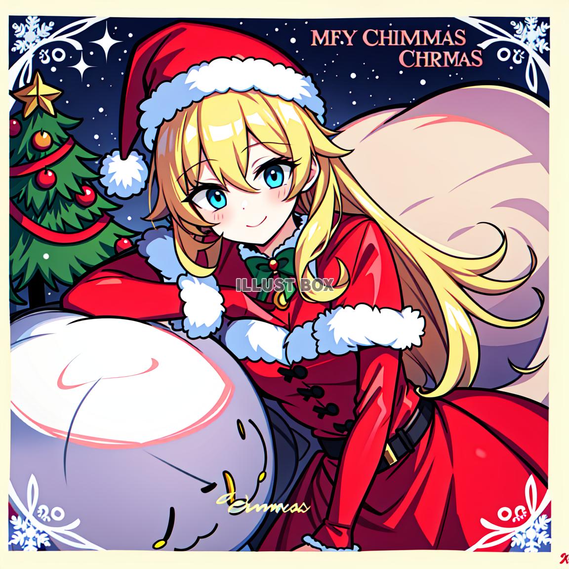 クリスマスカード　CHRISTMAS CARD　女性サンタク...