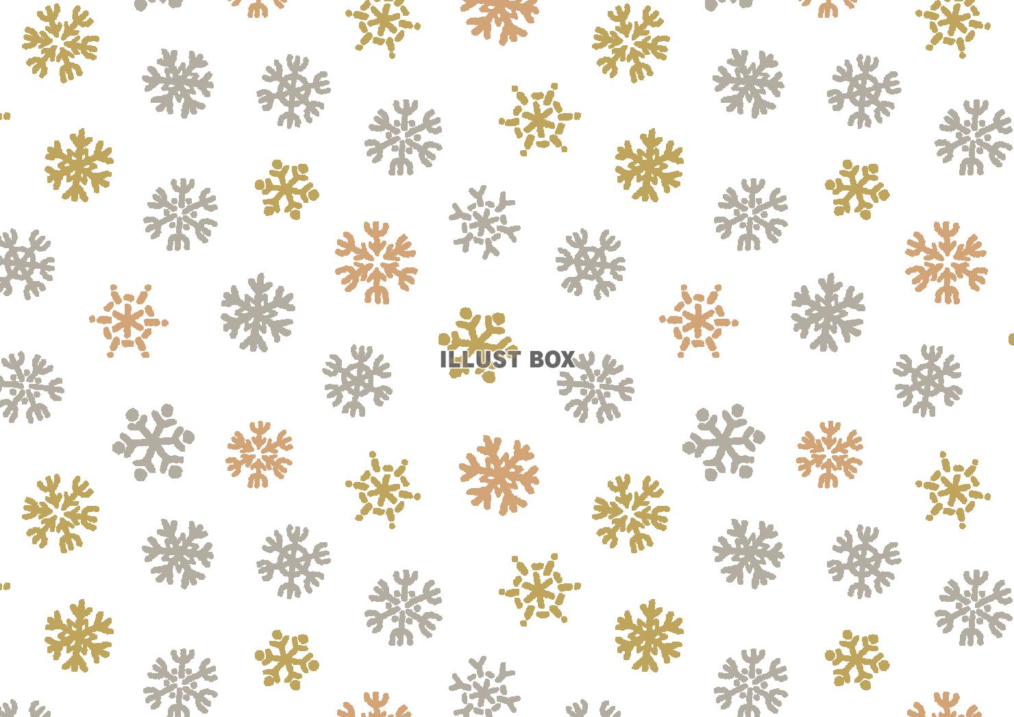 ゴールドシルバーカラーの雪の結晶パターン