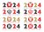 2024年辰年の年賀状素材 年号のバリエーションセット