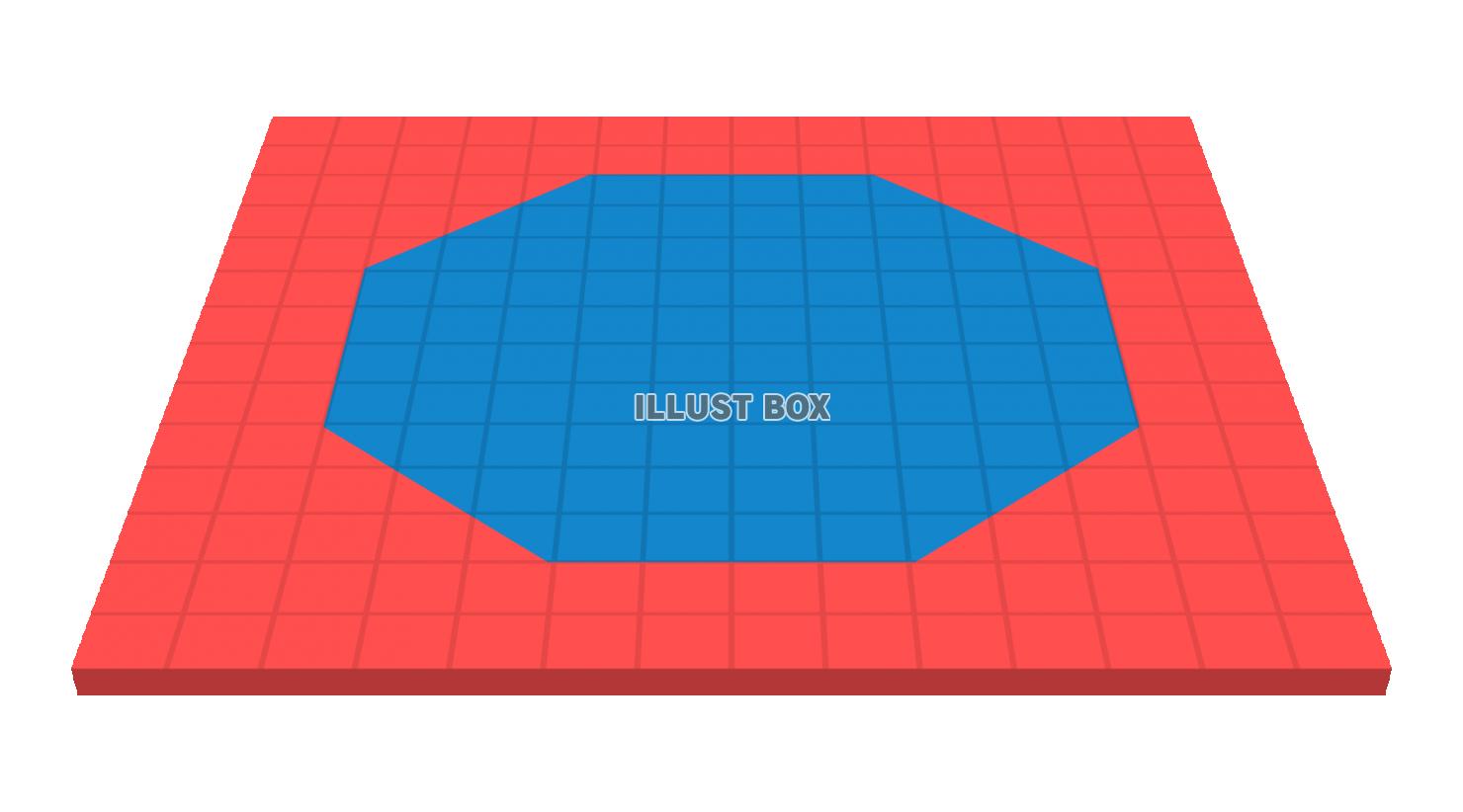 八角形のテコンドー競技場のイラスト