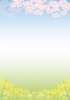 桜と菜の花の春のフレーム2 縦