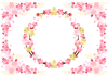 ピンクと金の桜のフレームセット