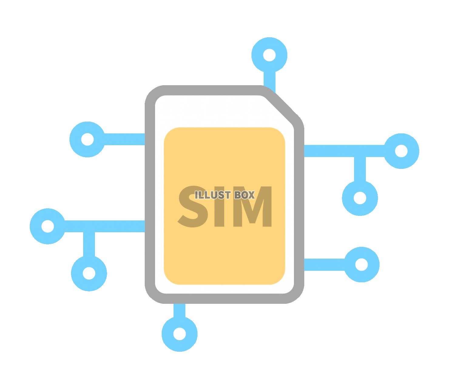 simカードと回路のイラスト