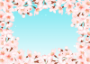 水彩の桜 満開の背景フレーム