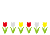 2_フレーム_春・3月4月・植物・花・チューリップ・赤白黄色・クレヨン風