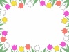 チューリップの花模様フレームカラフル飾り枠イラスト