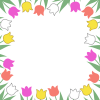 チューリップの花模様フレームカラフル飾り枠イラストpng透過