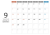 2025年シンプルなメモスペース付カレンダー　9月