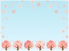 青空と桜の木の背景