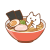 猫とラーメンのイラスト