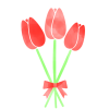 水彩風のチューリップの花束
