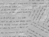 グレーの手書き筆記体のコラージュ背景　178
