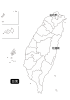 7_地図_海外・台湾・分割・白黒・台北と花蓮