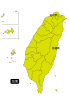 9_地図_海外・台湾・分割・緑色・台北と花蓮