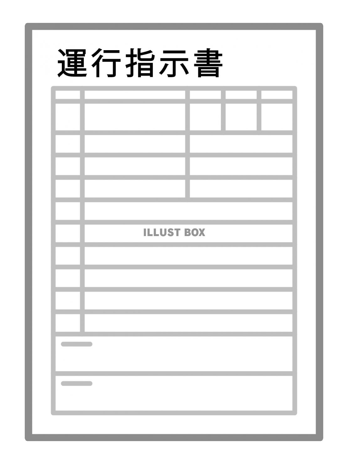 運行指示書