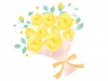 バラの花束_黄色