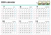 オカリナカレンダー半年分　2024年7月から12月分
