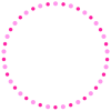 【水玉の円形フレーム】１　ピンク系　透過png