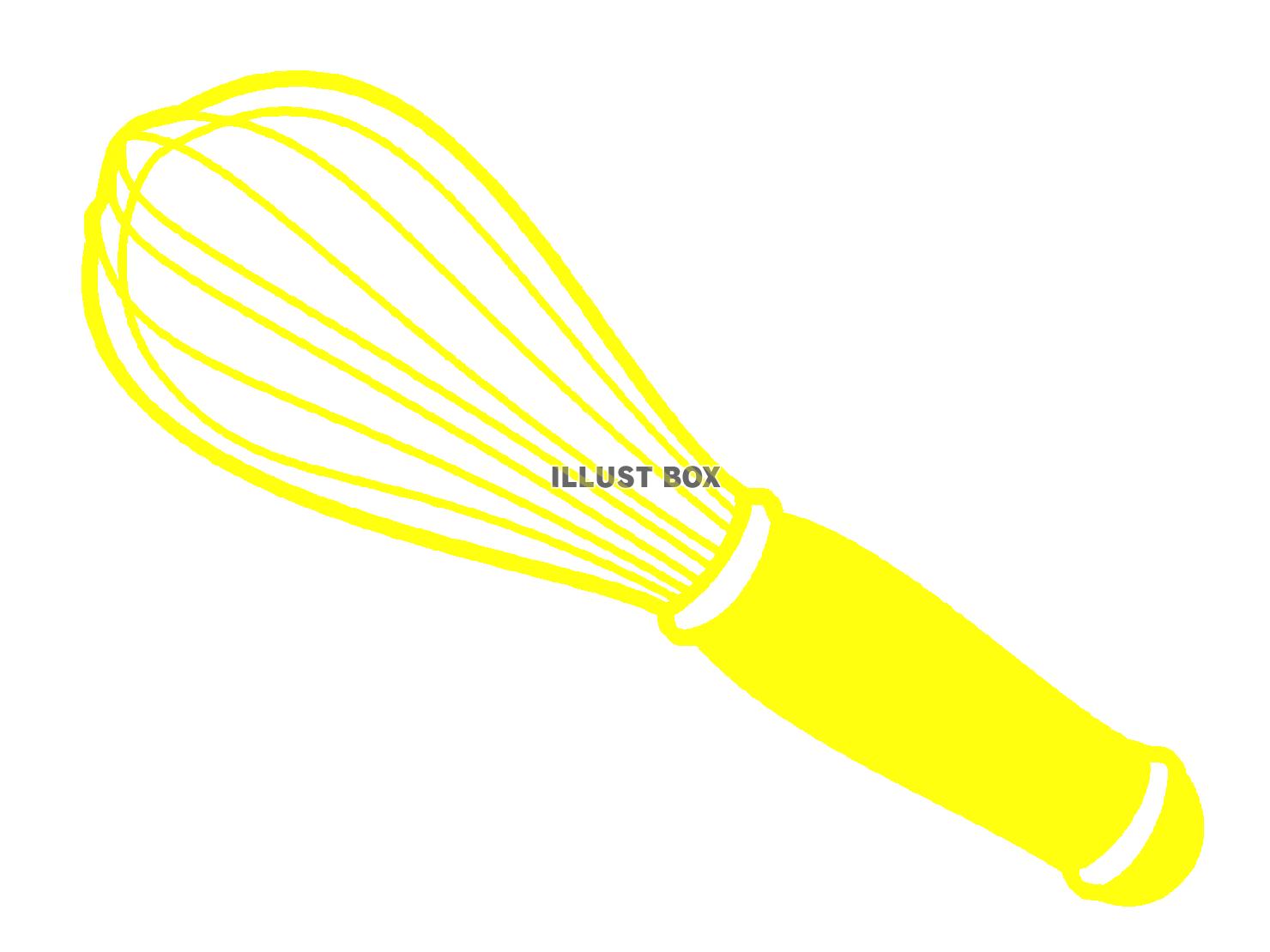 黄色モチーフの泡立て器のシルエットアイコン