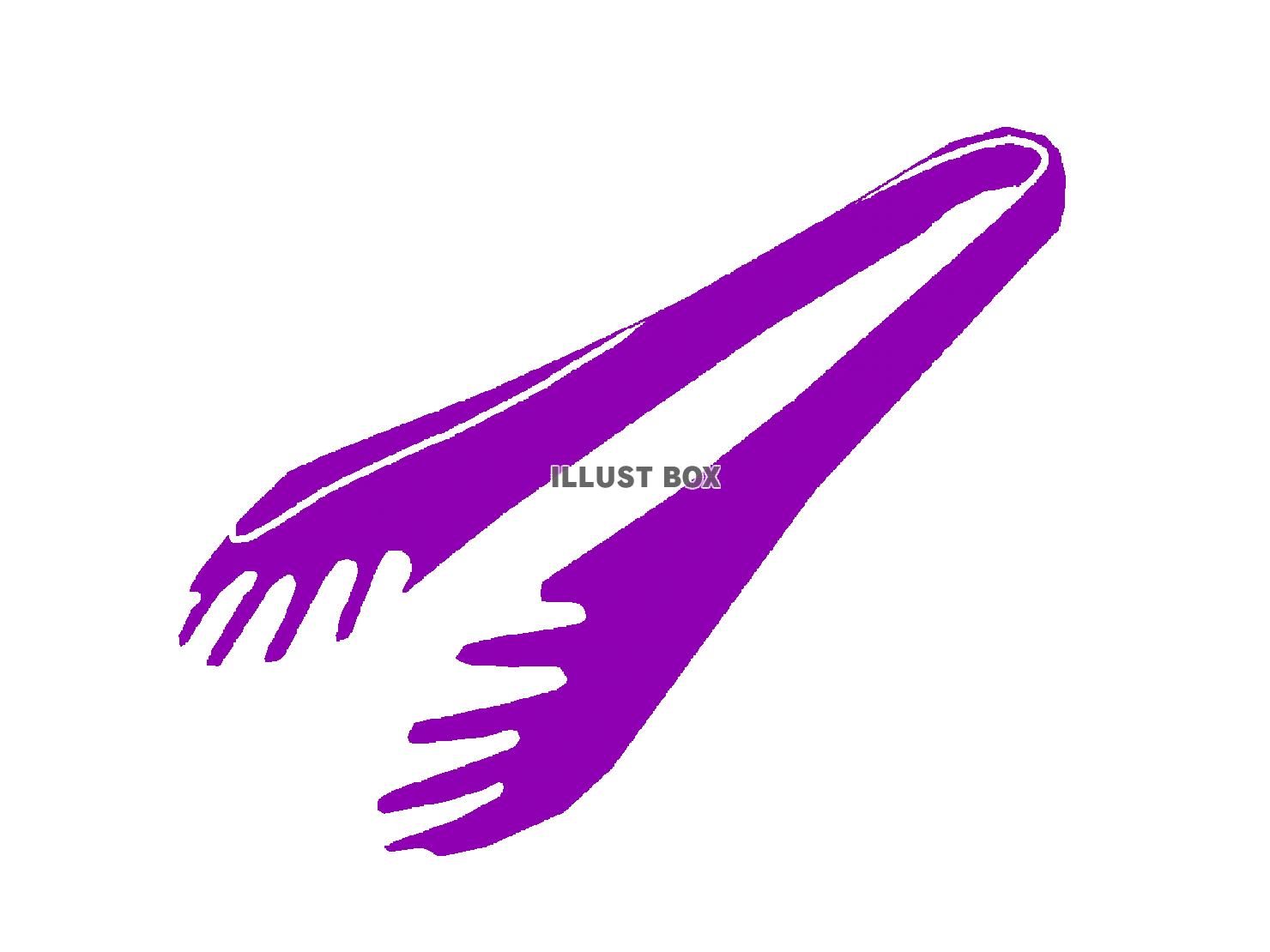 紫色モチーフのトングのシルエット