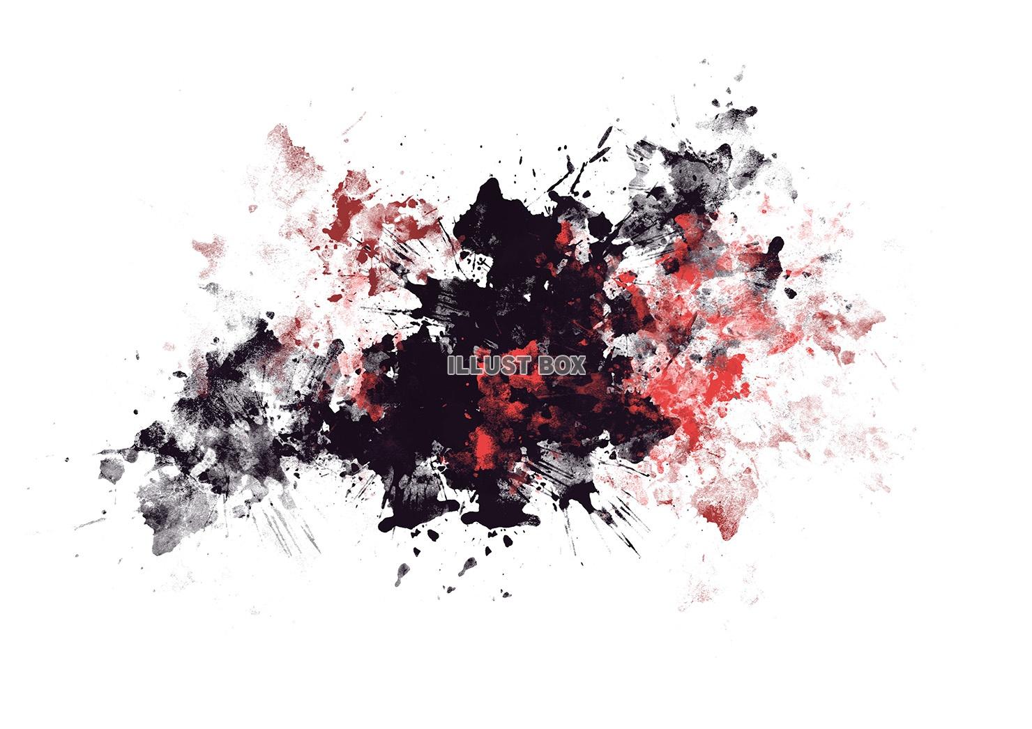 黒と赤の飛沫ペイント背景