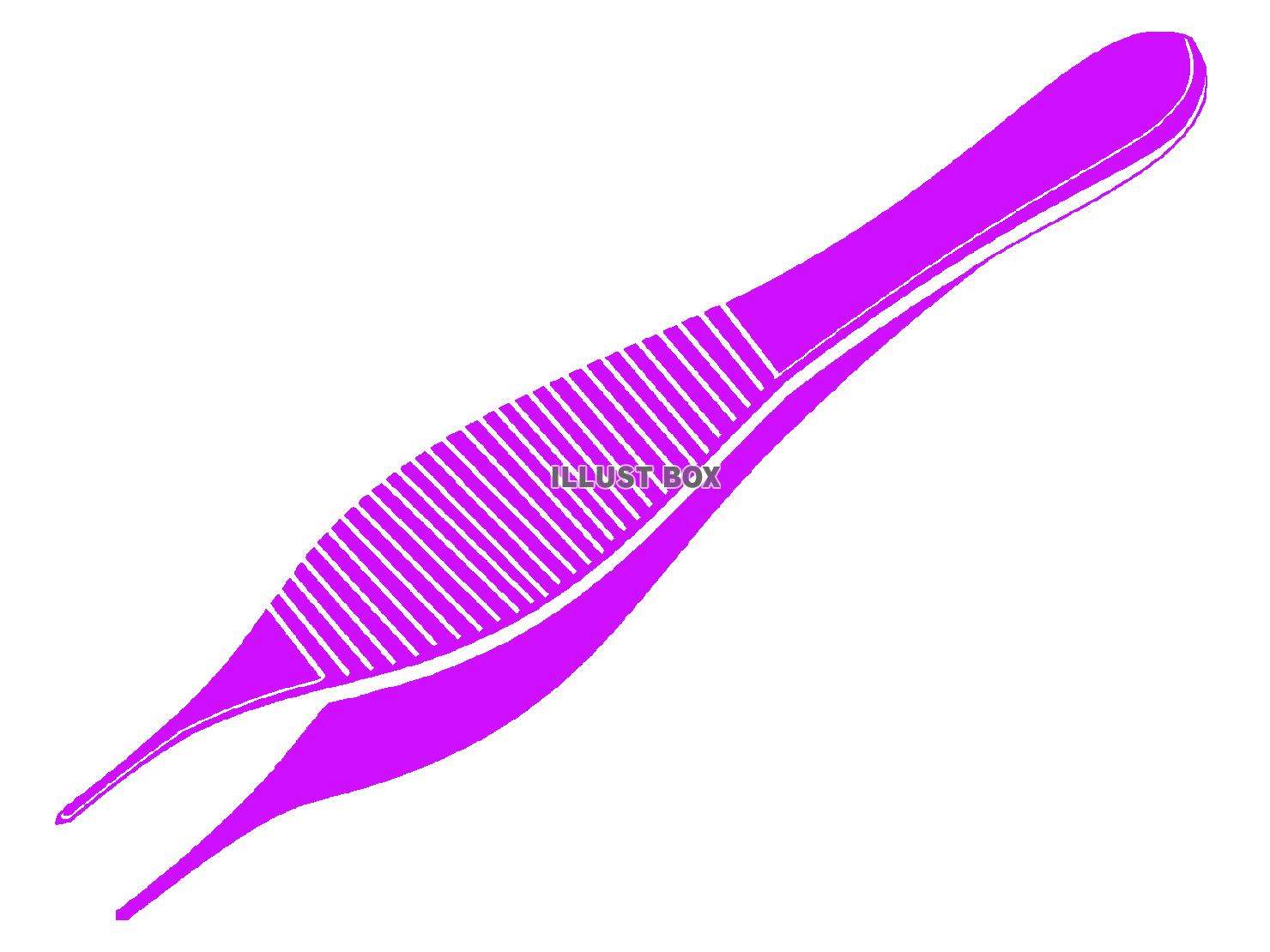 紫色モチーフのピンセットのシルエット