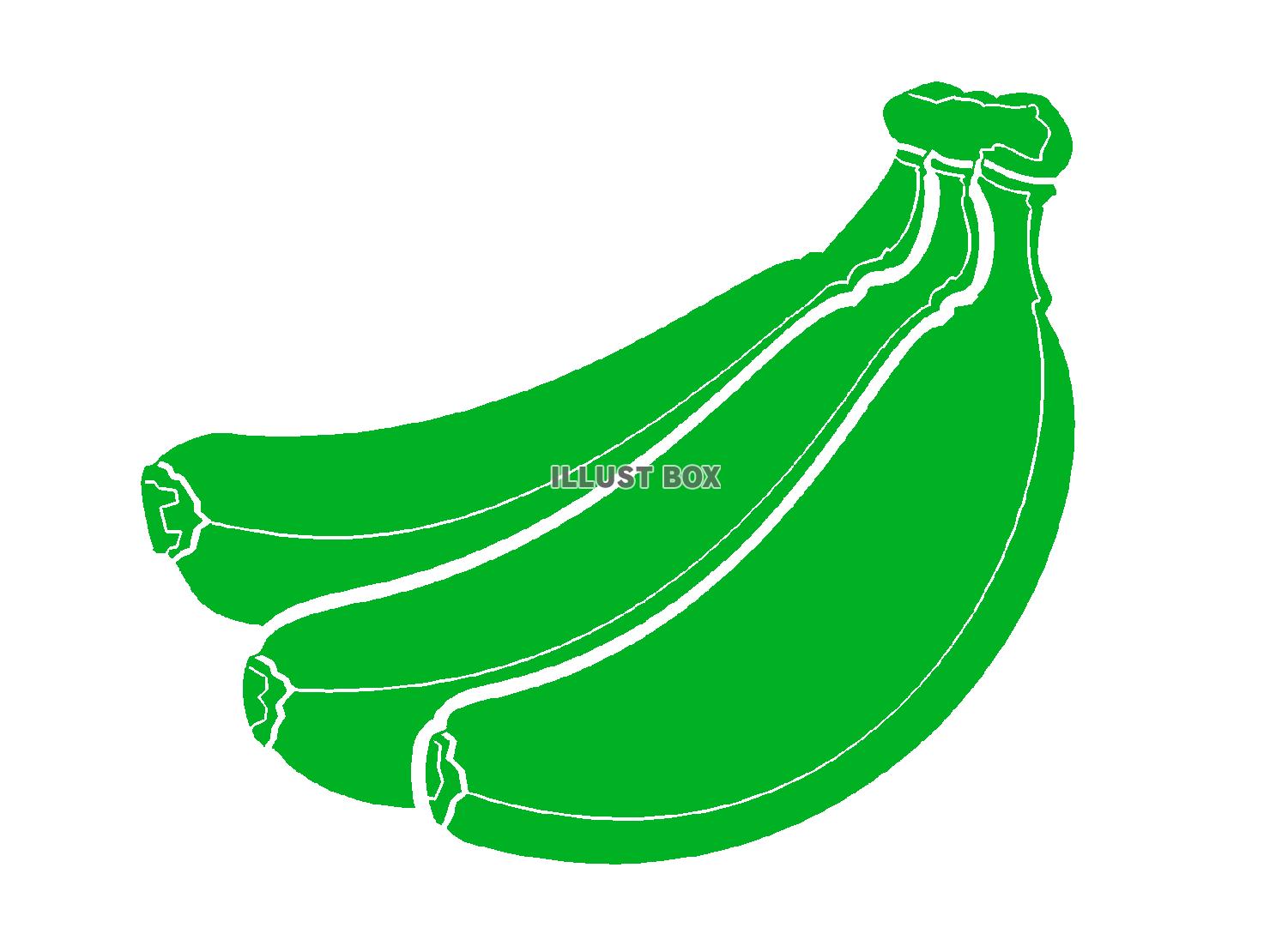 緑色モチーフのバナナのシルエット