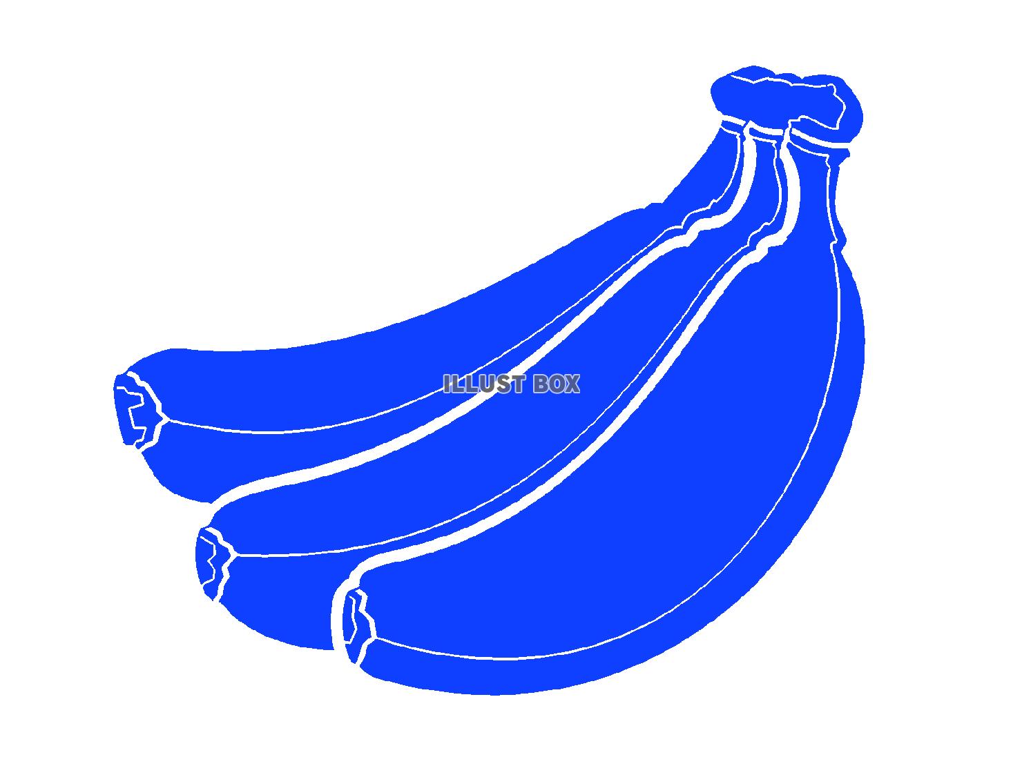 青色モチーフのバナナのシルエット