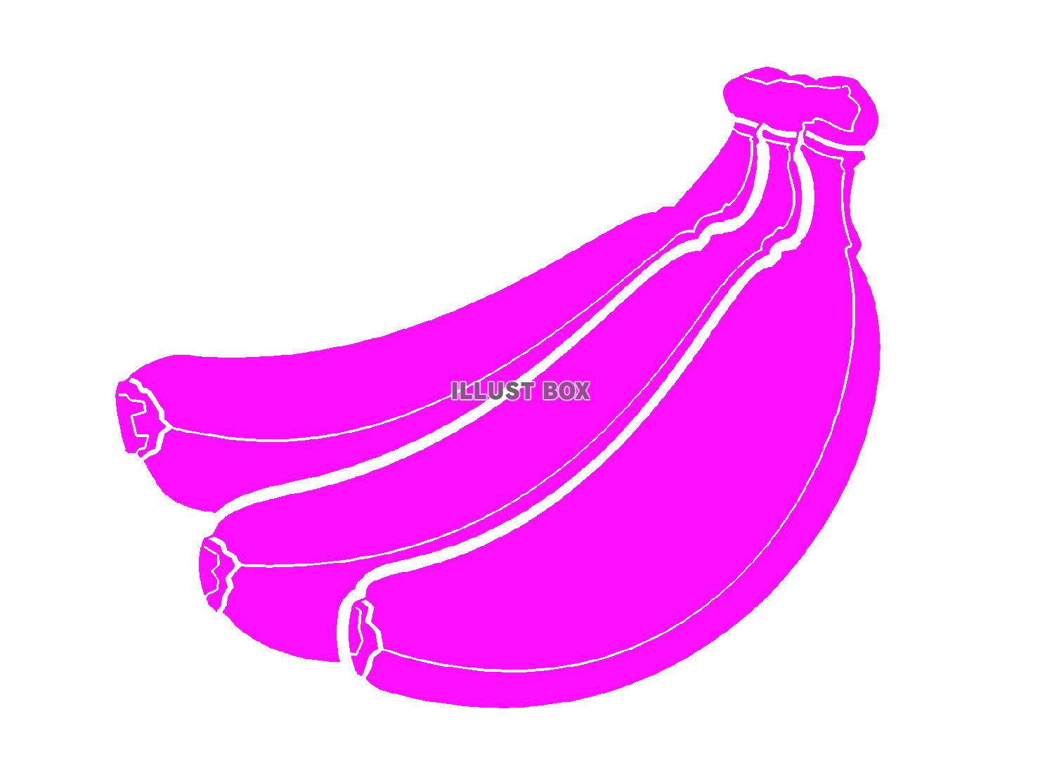 紫色モチーフのバナナのシルエット