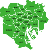 シンプルな東京23区の地図　文字入り