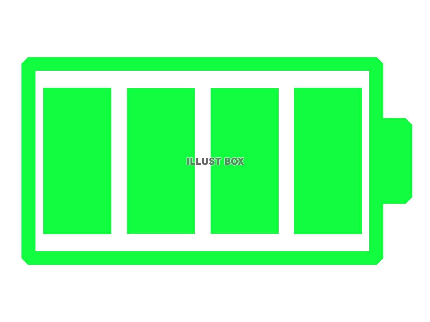 緑色モチーフのバッテリーのシルエット