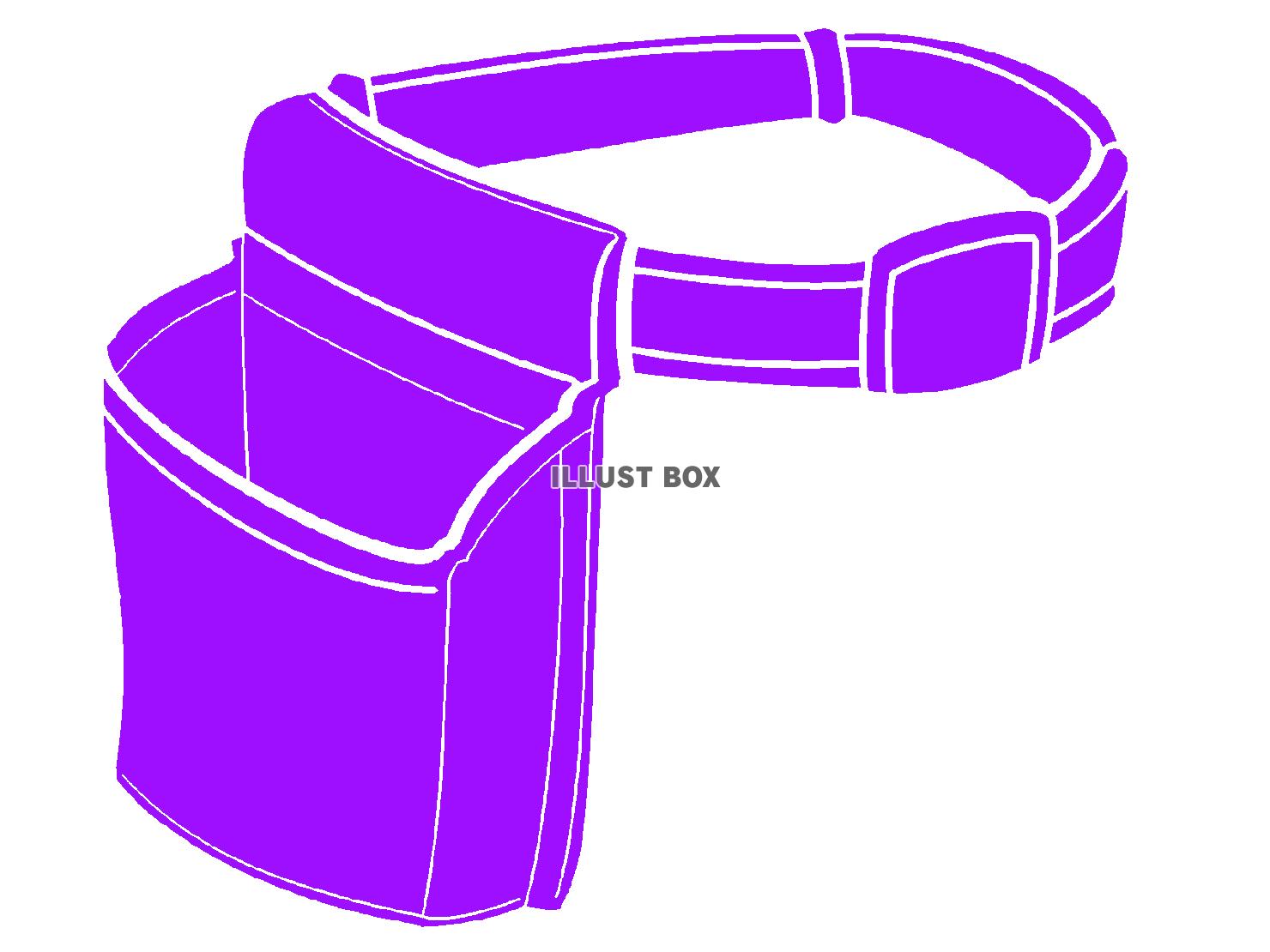 紫色モチーフの収納付きベルトのシルエット